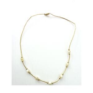 Vintage Agate Gold Tone Necklace 16" long